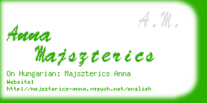 anna majszterics business card